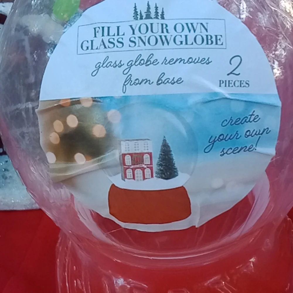New!! Target Bullseyes Playground fill your own snow globe glass WHITE/RED b…
